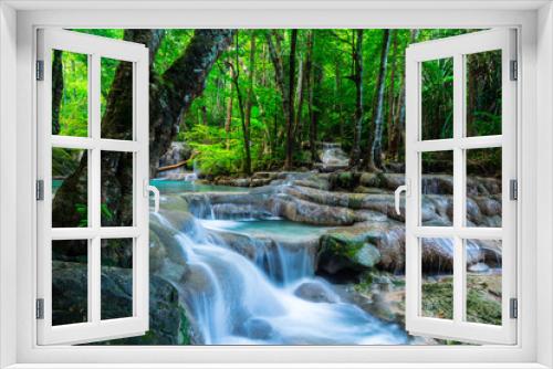 Fototapeta Naklejka Na Ścianę Okno 3D - Waterfall in the tropical forest at National Park, Thailand