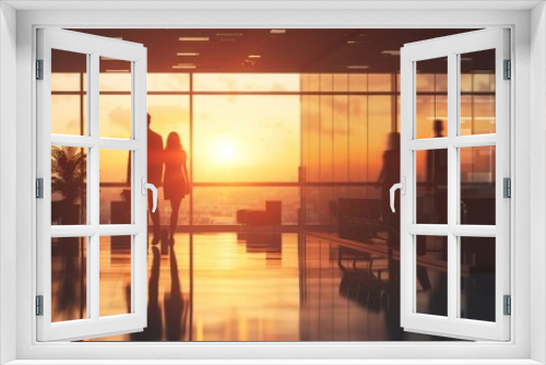 Silhouette of Office Workers in the Business Office