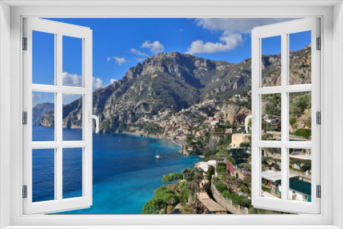 Fototapeta Naklejka Na Ścianę Okno 3D - Italy Amalfi Coast landscape on a sunny autumn day