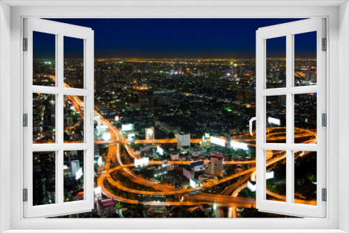 Fototapeta Naklejka Na Ścianę Okno 3D -  top view of Expressway Highway in Bangkok Thailand
