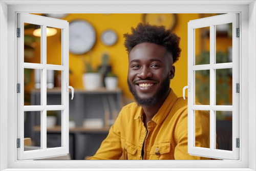 happy consultant in a call center helping