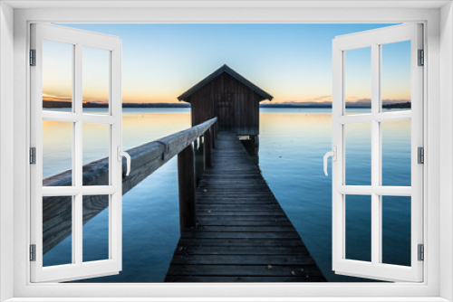 Fototapeta Naklejka Na Ścianę Okno 3D - old wooden boathouse