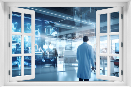 The Nexus of Innovation: Healthcare Wallpaper Featuring a Scientist in a Scientific Lab