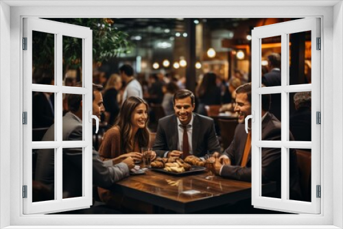 Successful teamwork in a diverse office: Colleagues smiling and talking in a productive meeting