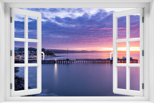 Fototapeta Naklejka Na Ścianę Okno 3D - Capitola, Pier, California, Storm, USA, America, Sunrise, Winter