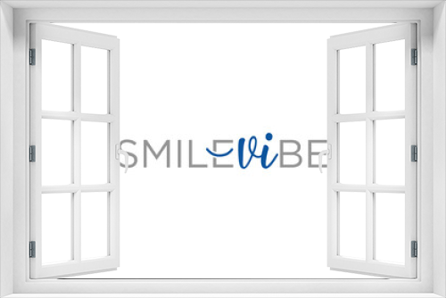 Handwritten word letter smile logo isolated orthodontic vector