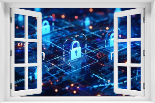 Digital encryption hologram, cyber security lock