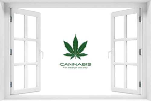 Fototapeta Naklejka Na Ścianę Okno 3D - Cannabis logo design vector graphics