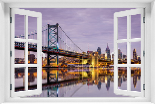 Fototapeta Naklejka Na Ścianę Okno 3D - Ben Franklin bridge and Philadelphia skyline