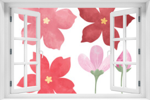 Fototapeta Naklejka Na Ścianę Okno 3D - hand drawn watercolor flower floral element pack