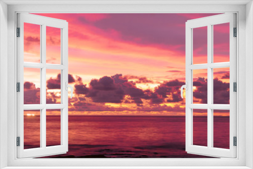 Fototapeta Naklejka Na Ścianę Okno 3D - Evening Scene Sunset Paradise