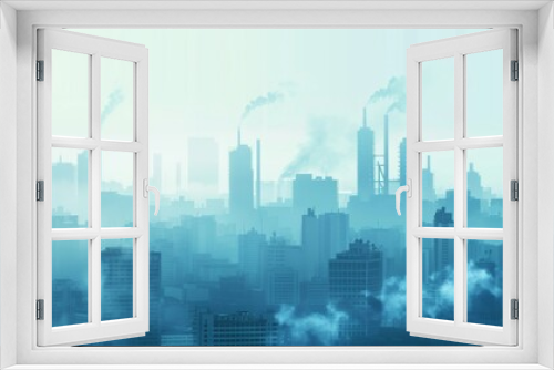 Urban air quality management concept with pollution monitoring and control strategies abstract illustration background