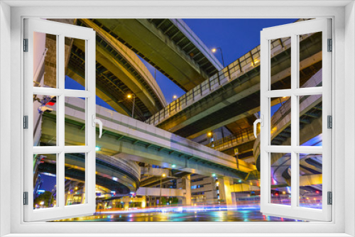 Fototapeta Naklejka Na Ścianę Okno 3D - Elevated Highways and Roads in Osaka, japan