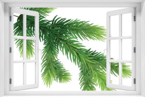 Fototapeta Naklejka Na Ścianę Okno 3D - pine branches , hand-drawn style, decorative botanical illustration for design, Christmas plants on transparent, png