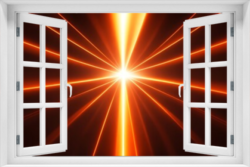 Abstract background with lights. Orange light rays on dark background.