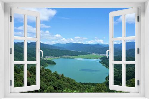 Fototapeta Naklejka Na Ścianę Okno 3D - 賤ヶ岳山頂からの余呉湖の風景