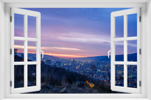 Fototapeta Naklejka Na Ścianę Okno 3D - Morning cityscape of Tbilisi city. Georgia 2024 winter