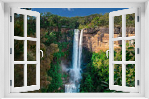 Fototapeta Naklejka Na Ścianę Okno 3D - Beautiful flowing River in Fitzroy water Falls in Bowral NSW Australia beautiful colourful cloudy skies lovely waterfalls