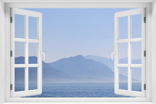 Fototapeta Naklejka Na Ścianę Okno 3D - Bright blue sea and clear sky. Copy space.