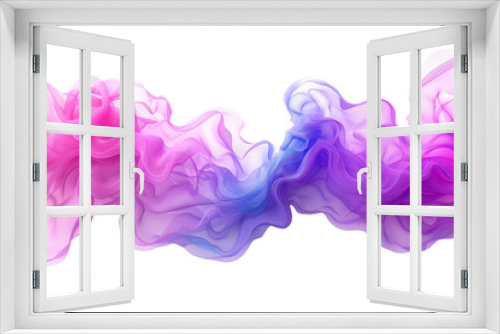 colorful smoke waves isolated on transparent background