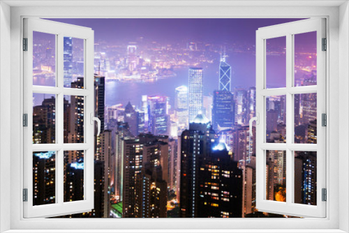 Fototapeta Naklejka Na Ścianę Okno 3D - Hong Kong island from Victoria's Peak
