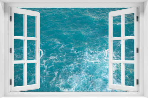 Fototapeta Naklejka Na Ścianę Okno 3D - Overlooking the turquoise sea with wave and foam, Cinque Terre, Italy