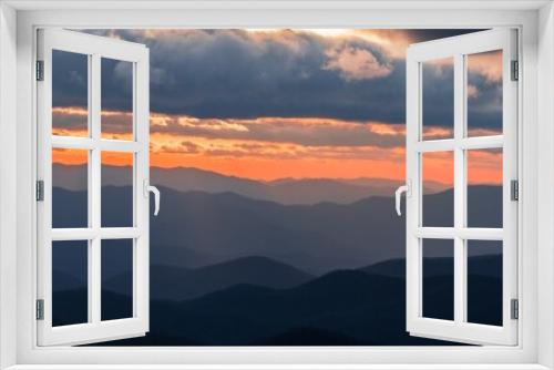 Fototapeta Naklejka Na Ścianę Okno 3D - Panoramic Landscape: Blue Ridge Mountains Sunset