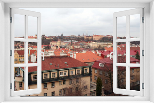 Fototapeta Naklejka Na Ścianę Okno 3D - Roofs of the city of Prague