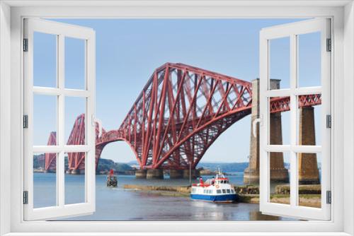 Fototapeta Naklejka Na Ścianę Okno 3D - Forth  Rail Bridge in Fife Scotland UK on a sunny day.
