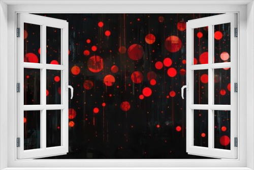 digital futuristic background with red dots on a black background