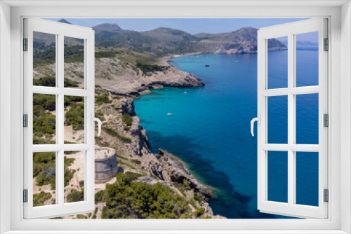 Fototapeta Naklejka Na Ścianę Okno 3D - Es Matzoc tower, protected natural area, capdepera, Mallorca, Balearic Islands, Spain
