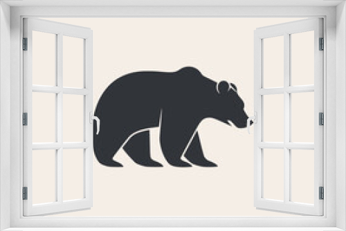 Fototapeta Naklejka Na Ścianę Okno 3D - wild animal bear silhouette logo vector illustration template design