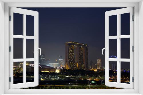 Fototapeta Naklejka Na Ścianę Okno 3D - Ночной Сингапур
