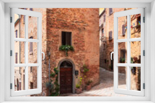 Fototapeta Naklejka Na Ścianę Okno 3D - Volterra, Tuscany. Medieval cobbled street, historical city in Italy
