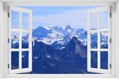 Fototapeta Naklejka Na Ścianę Okno 3D - swiss snow mountains