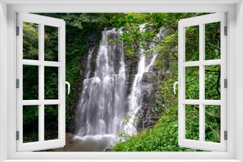 Fototapeta Naklejka Na Ścianę Okno 3D - Stunning Virgin waterfall hidden in the woods, in Manyueyuan National Forest Recreation Area, Sanxia, New Taipei City, Taiwan.