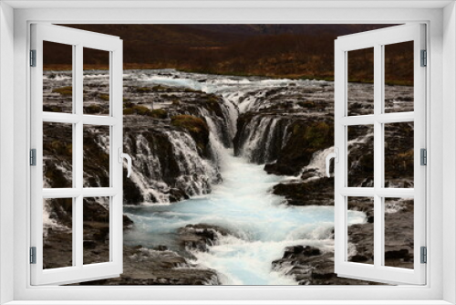 Fototapeta Naklejka Na Ścianę Okno 3D - Bruararfoss is a waterfall in West Iceland which runs by the boundaries of municipalities Biskupstungur and Grímsnes