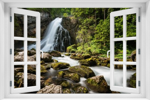 Fototapeta Naklejka Na Ścianę Okno 3D - A romantic Golling Waterfall in Austria in the early summer in the middle of a forest