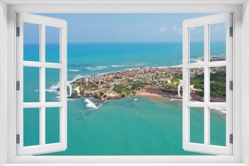 Fototapeta Naklejka Na Ścianę Okno 3D - Panoramic view of Dolphins Bay near Cidade de Natal in Rio Grande do Norte State, Brazil 