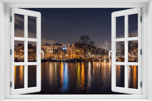 Fototapeta Naklejka Na Ścianę Okno 3D - Amsterdam by night