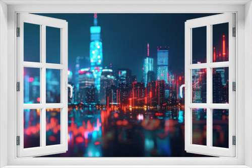 Immerse yourself in the intricate details of a financial chart against the backdrop of a vibrant city skyline. Enhanced by ray tracing and AI generative technology, it's a visual spectacle.