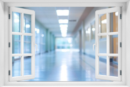 Empty blank corridor school with blurred background.