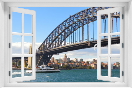 Fototapeta Naklejka Na Ścianę Okno 3D - View of Harbor bridge and city , Sydney