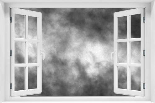 Fototapeta Naklejka Na Ścianę Okno 3D - Modern Dark and Dramatic Storm Clouds Area Background. Storm background with gray clouds. Isolated white fog on the black background, smoky effect for photos and artworks. Overlay for photos.