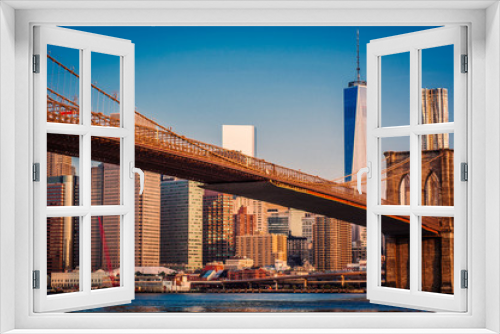 Fototapeta Naklejka Na Ścianę Okno 3D - New York,Brooklyn Bridge,