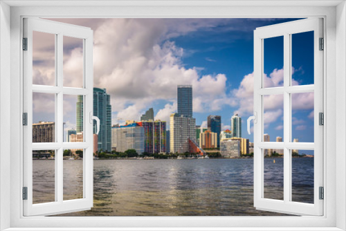 View of the Miami Skyline from Virginia Key, Miami, Florida.