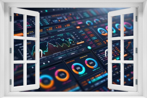 A computer screen displays a variety of graphs and numbers