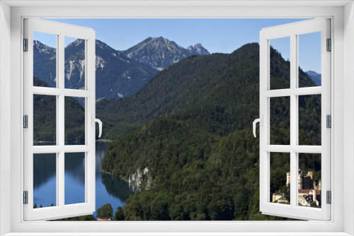 Fototapeta Naklejka Na Ścianę Okno 3D - Schloss Hohenschwangau Panorama