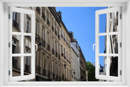 Fototapeta Naklejka Na Ścianę Okno 3D - typical facade from Paris , real estate and residential building