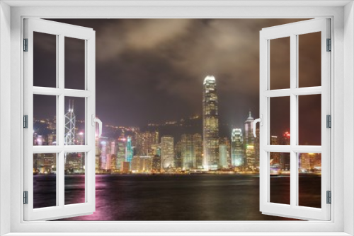 Fototapeta Naklejka Na Ścianę Okno 3D - Skyline of Hong Kong  at Night